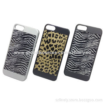 Glitter PC case for iPhone 5/5S, sticker glitter sheet on the surface groove, shiny and fashionable